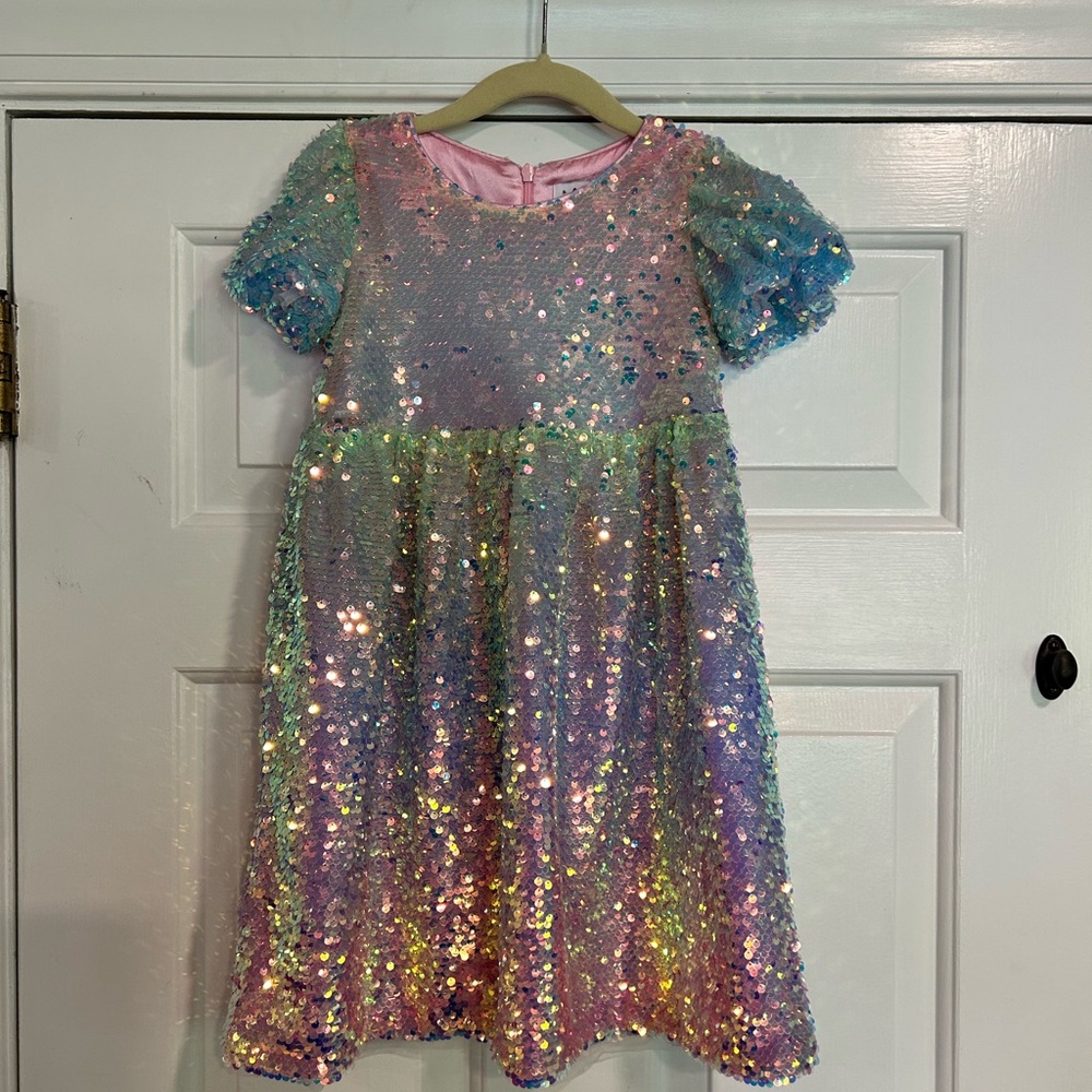 Lola + The Boys Shimmering Sequin Kids Dress